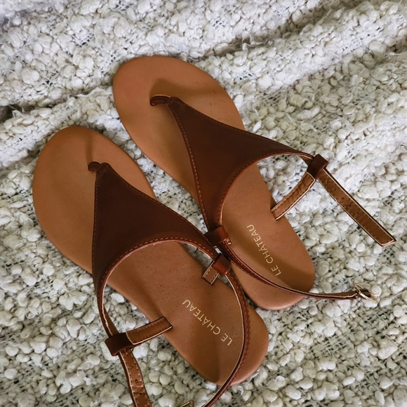 NWT tan flat thong, gladiator, adjustable strap sandals - Picture 5 of 5